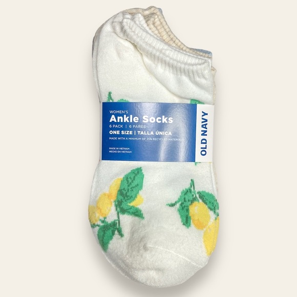 NWT Old Navy Novelty Ankle Socks 6-Pack — Citrus Fruits - Picture 1 of 5